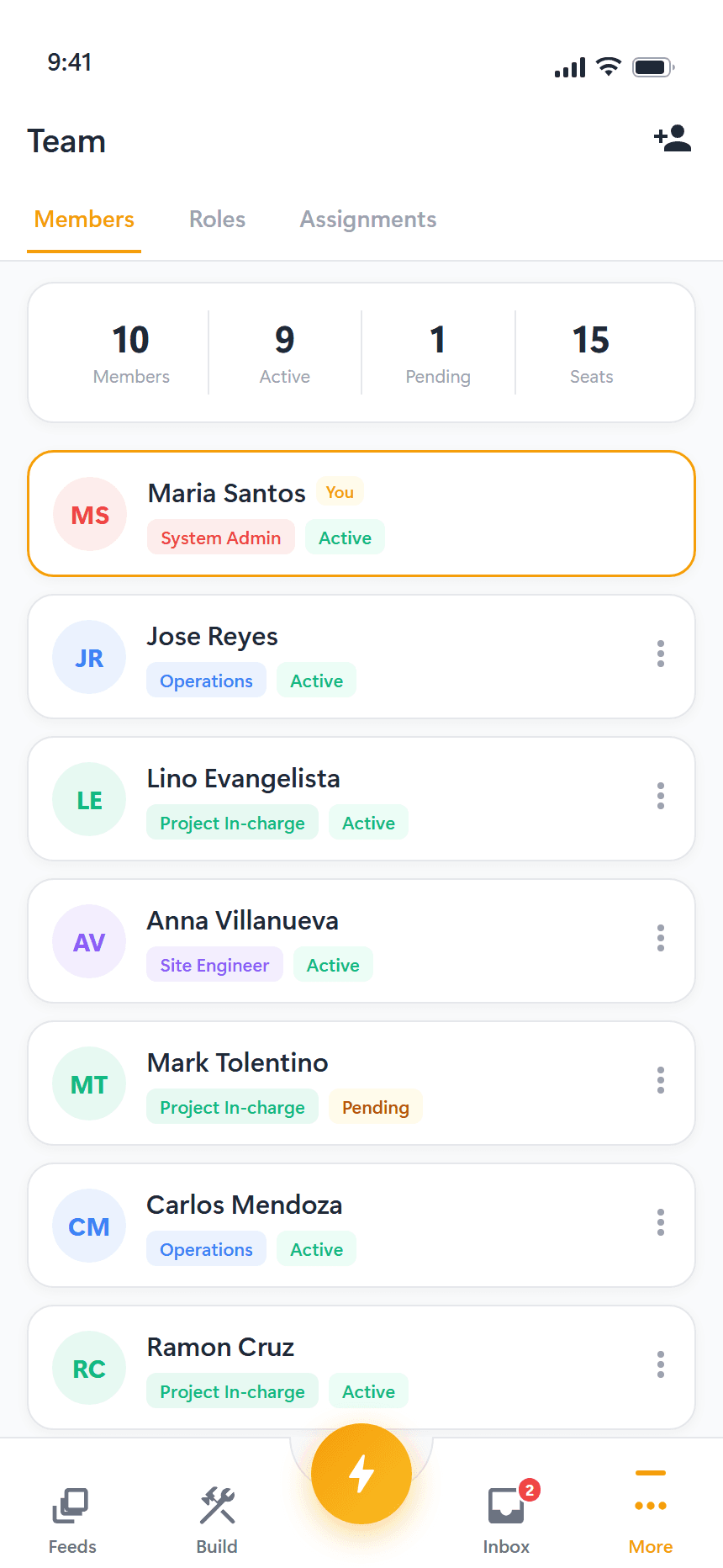 Roles and access you control